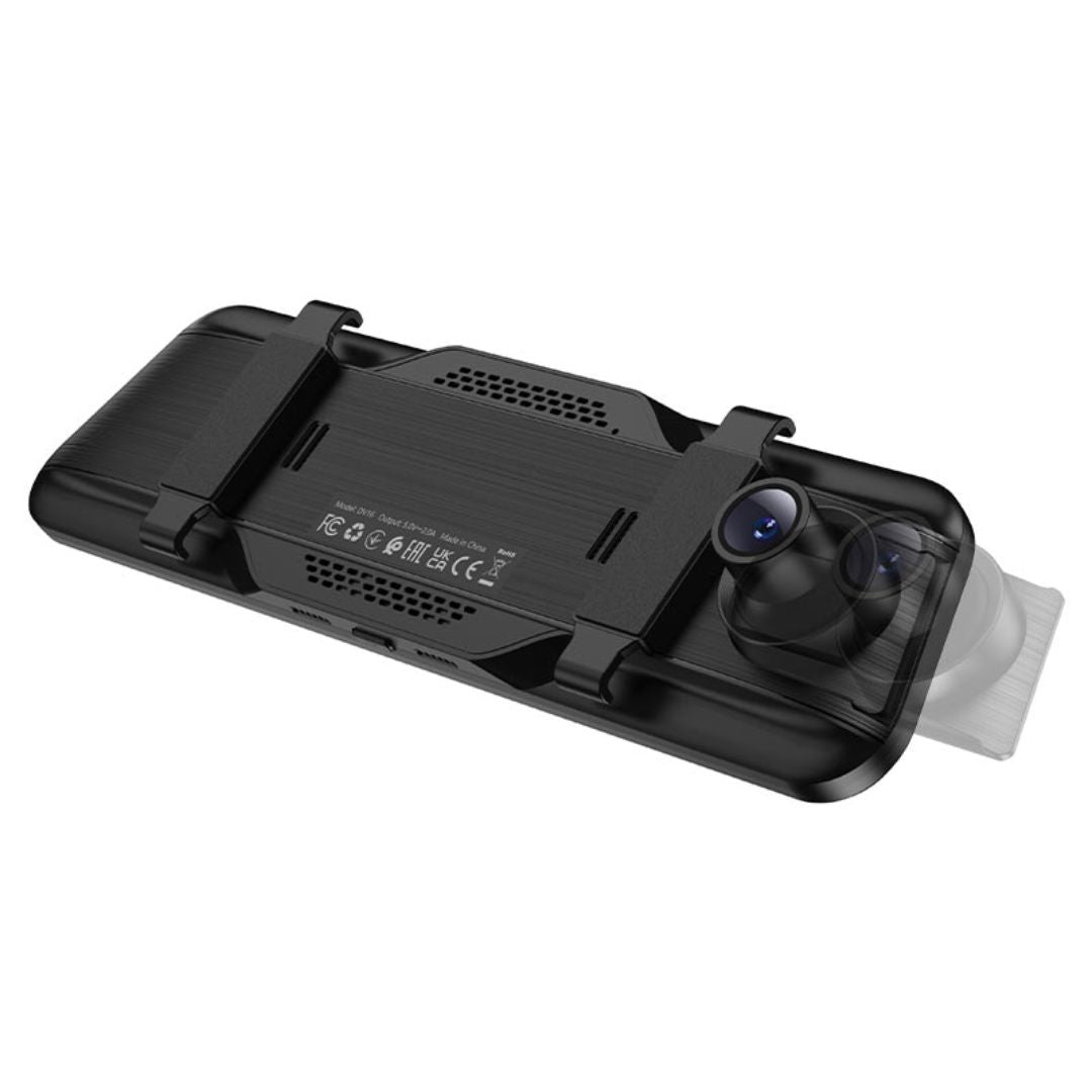 Cámara Vehicular Hoco DV16 Espejo Retrovisor 1080P Dual con Pantalla Táctil y Visión Nocturna