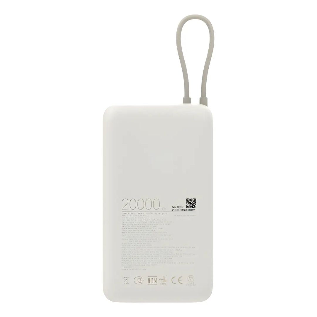 Power Bank Xiaomi 20000mAh 33W con Cable USB-C Integrado y Carga Rápida