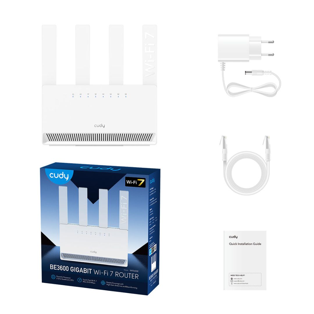 Router WiFi 7 Mesh Cudy WR3600E BE3600 MLO Gigabit Dual Band