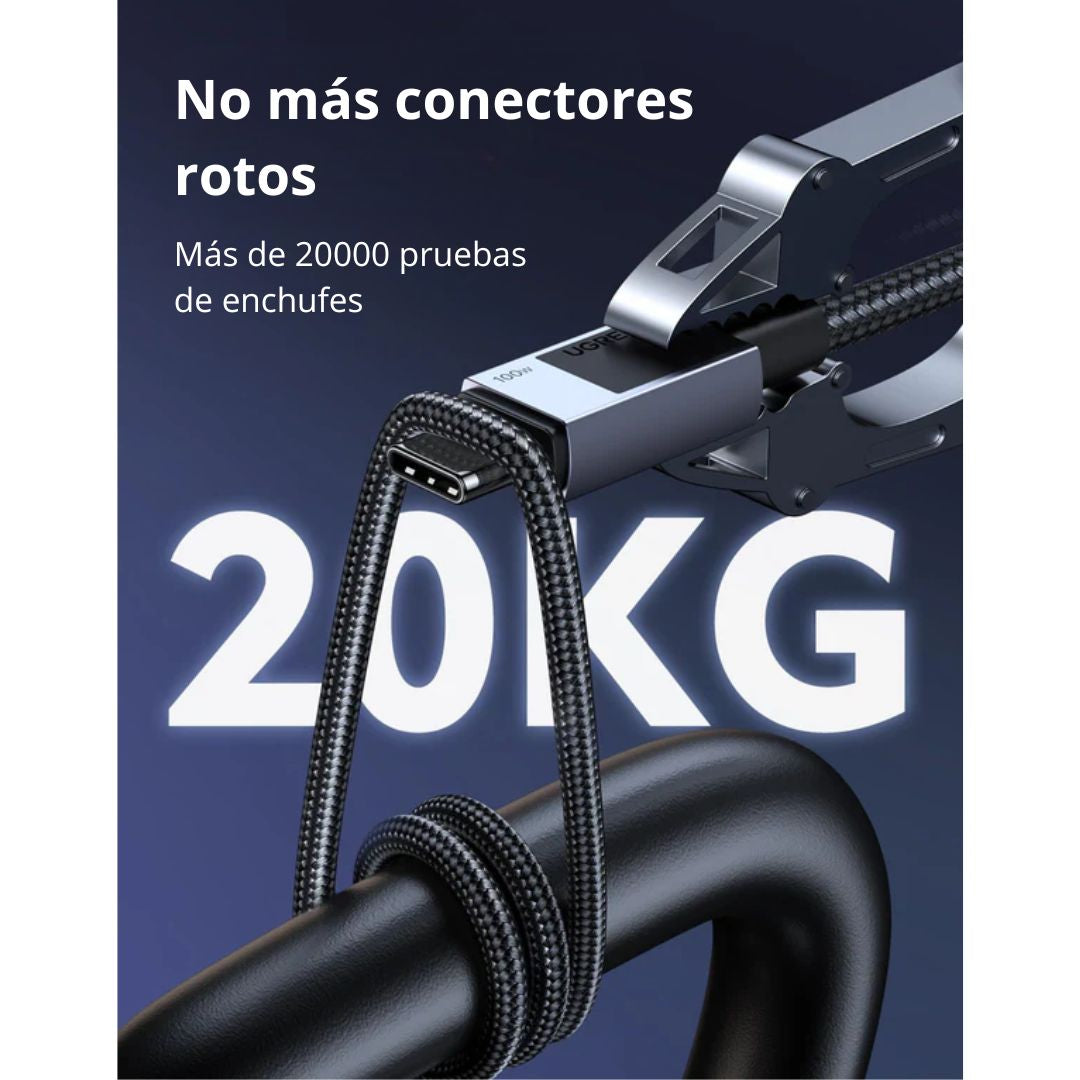 Cable USB-C a USB-C UGREEN 100W 5A Power Delivery 2 Metros Carga Rápida L512