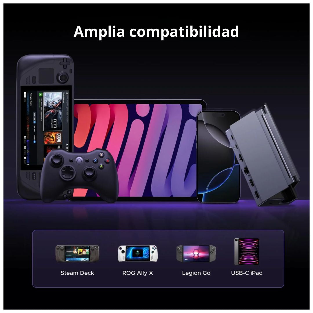 Dock USB-C 6 en 1 UGREEN para Steam Deck ROG Ally HDMI 4K 120Hz PD 100W Ethernet Gigabit