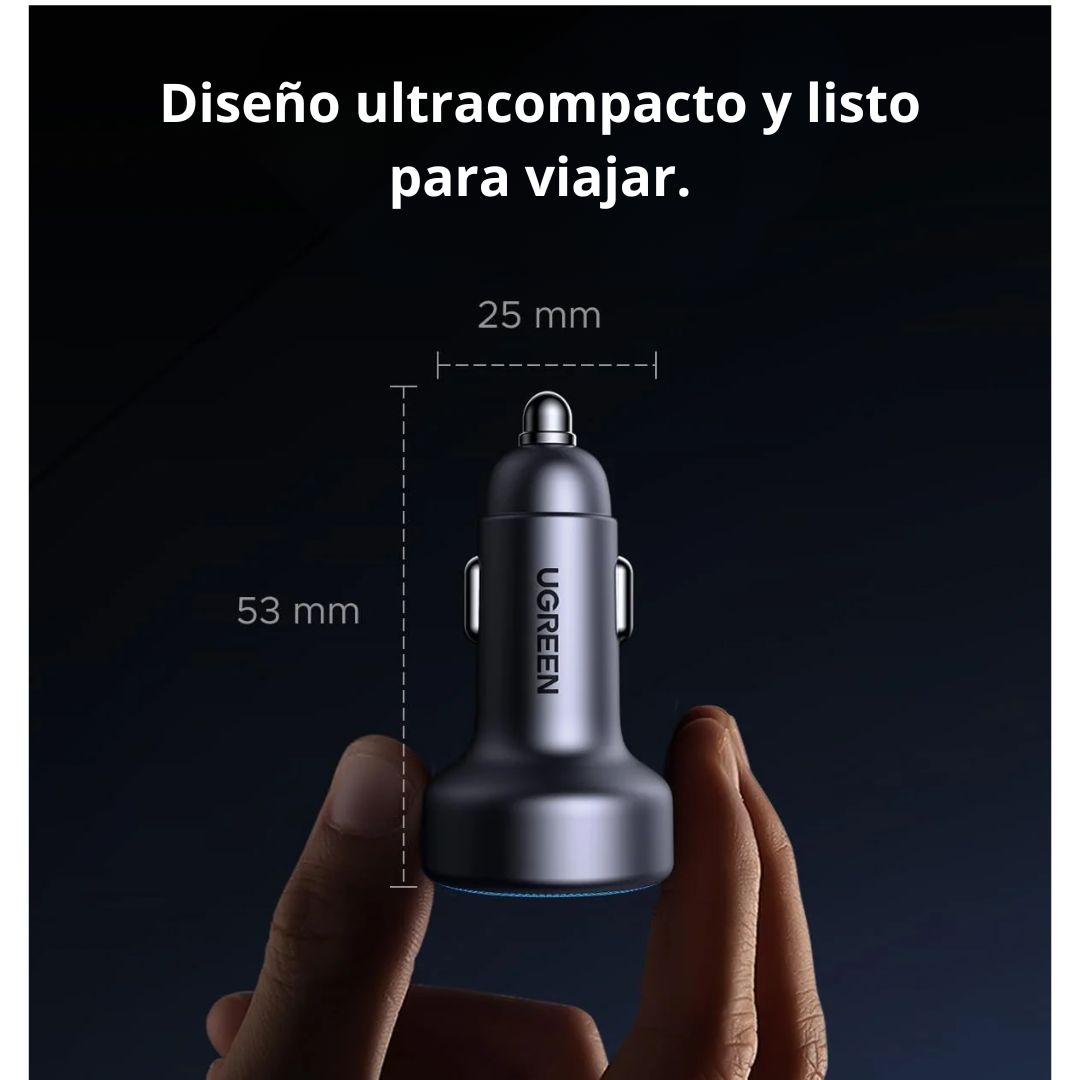 Cargador para Auto UGREEN 30W 3 Puertos 2 USB-C USB-A Carga Rápida PD
