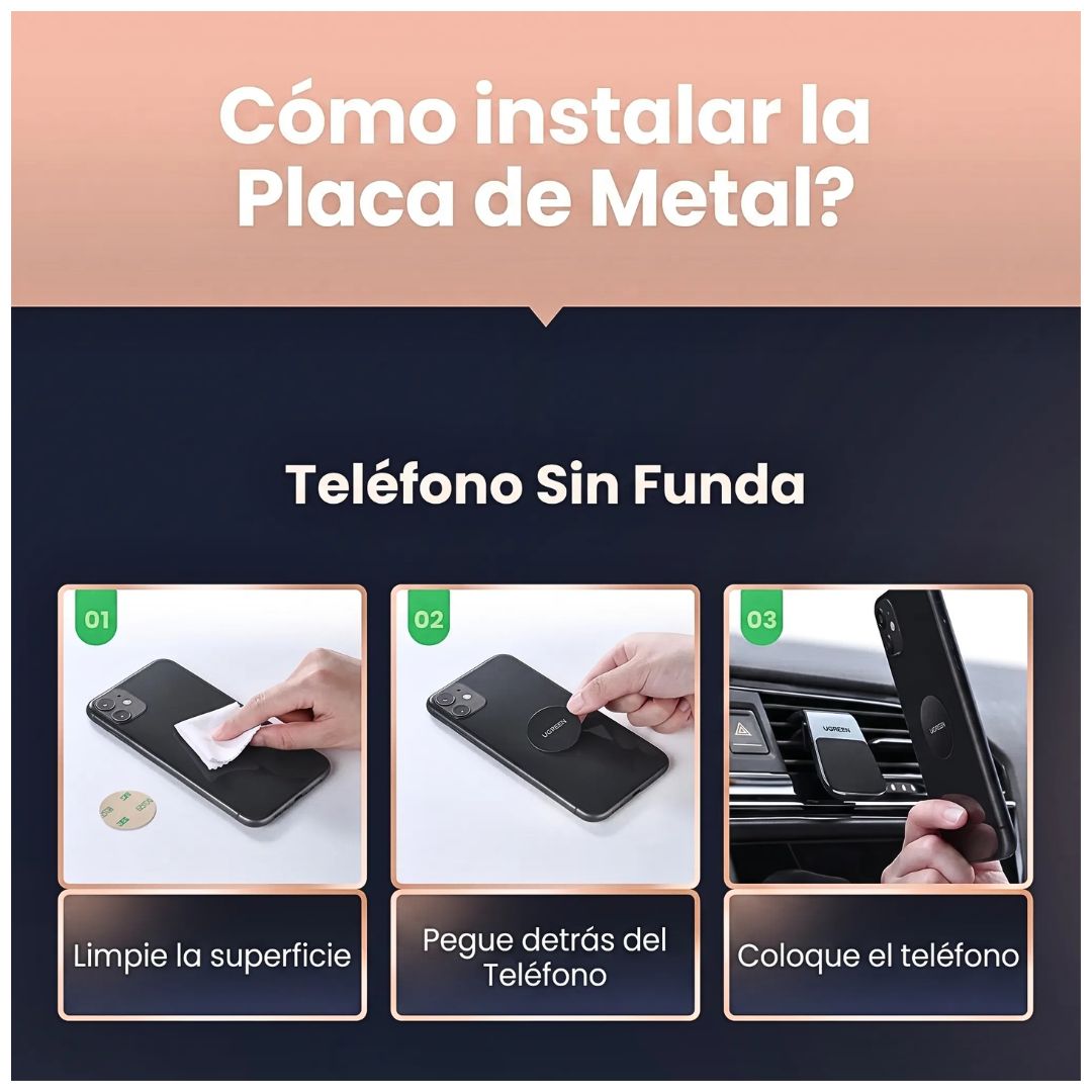 Soporte Magnético para Celular Auto UGREEN LP290 Rejilla de Ventilación