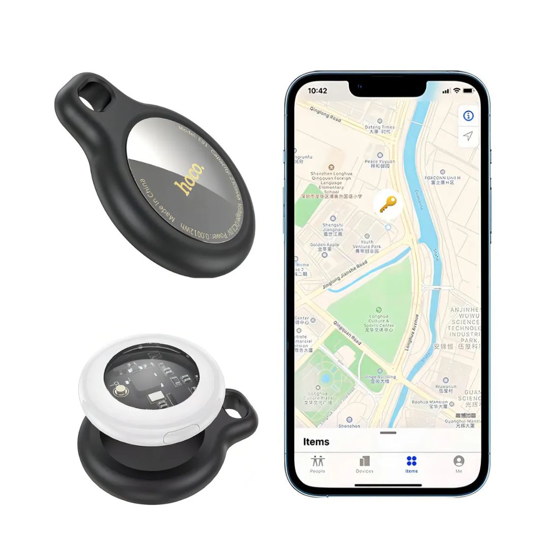 Rastreador Antipérdida Hoco E91 Compatible con Apple Find My para Llaves Maletas y Mochilas