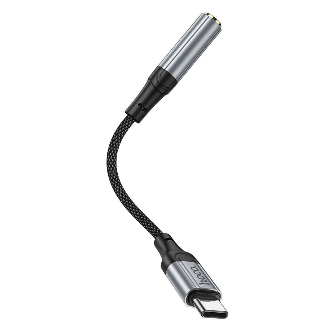 Adaptador USB Tipo C a Jack 3.5 mm Hoco LS36 para Audífonos Micrófono y Llamadas
