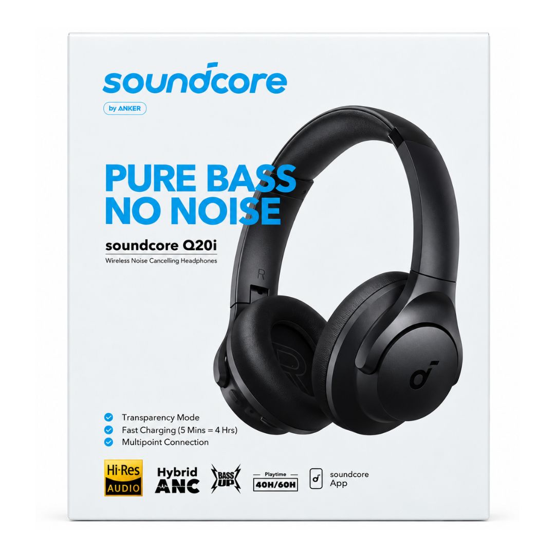 Audífonos Bluetooth Soundcore Q20i ANC 60h Hi-Res Multipunto
