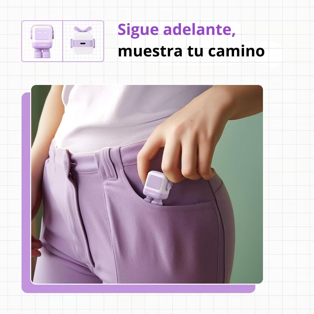 Cargador GaN de Pared UGREEN Uno RG CD359 30W Robot USB-C Púrpura