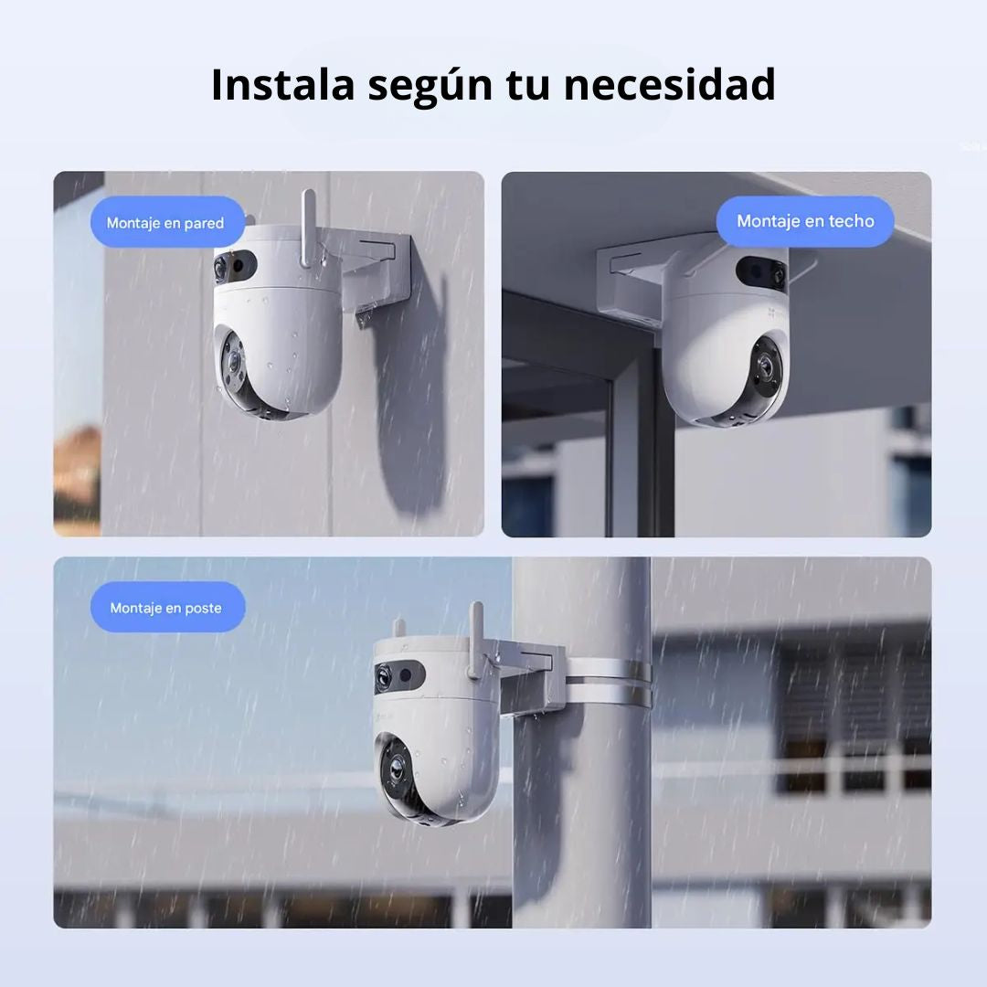 Cámara de Seguridad WiFi Exterior EZVIZ H9c Dual 2K Doble Lente PTZ Seguimiento IA