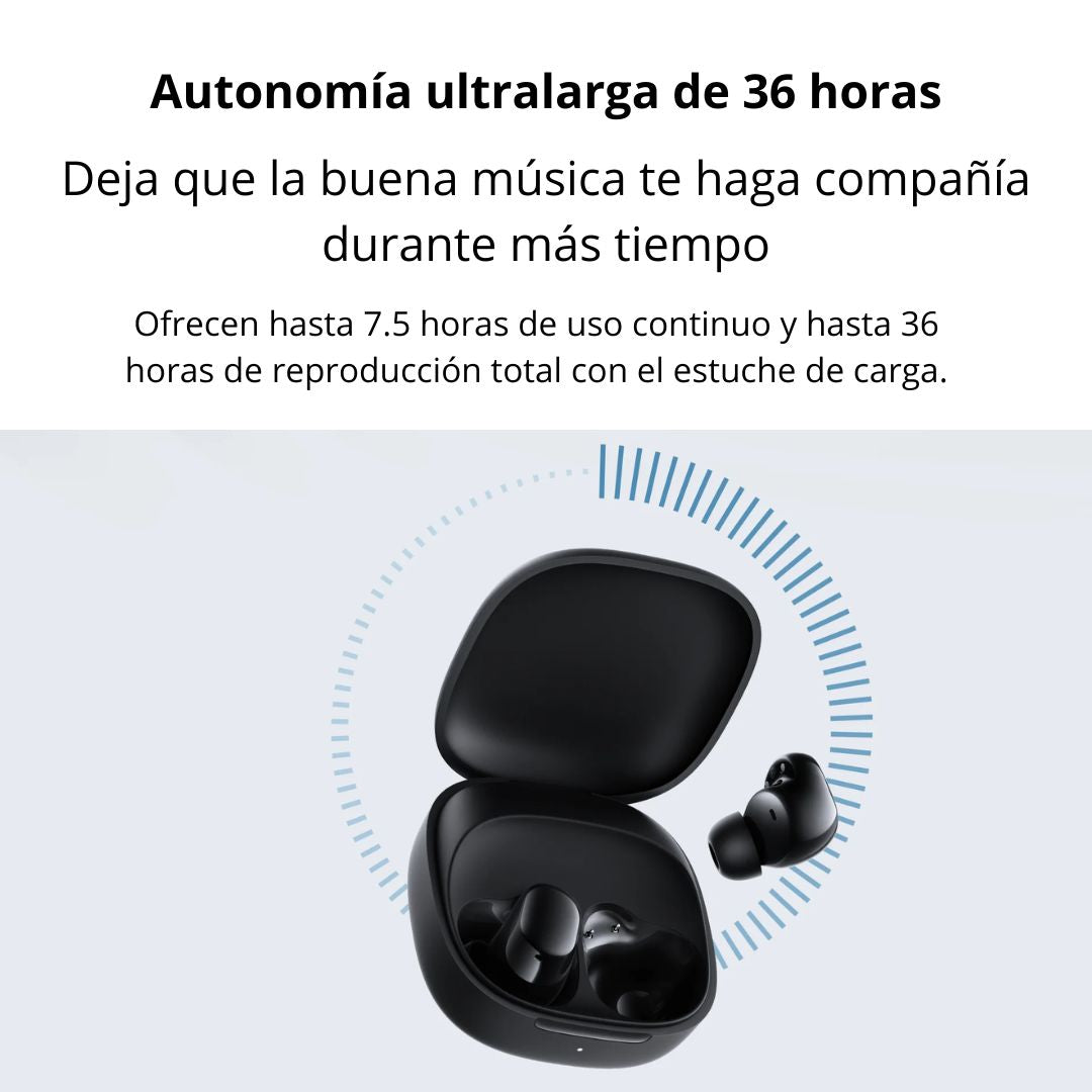 Audífonos Bluetooth Redmi Buds 6 Play con IA Batería 36 Horas y Carga Rápida