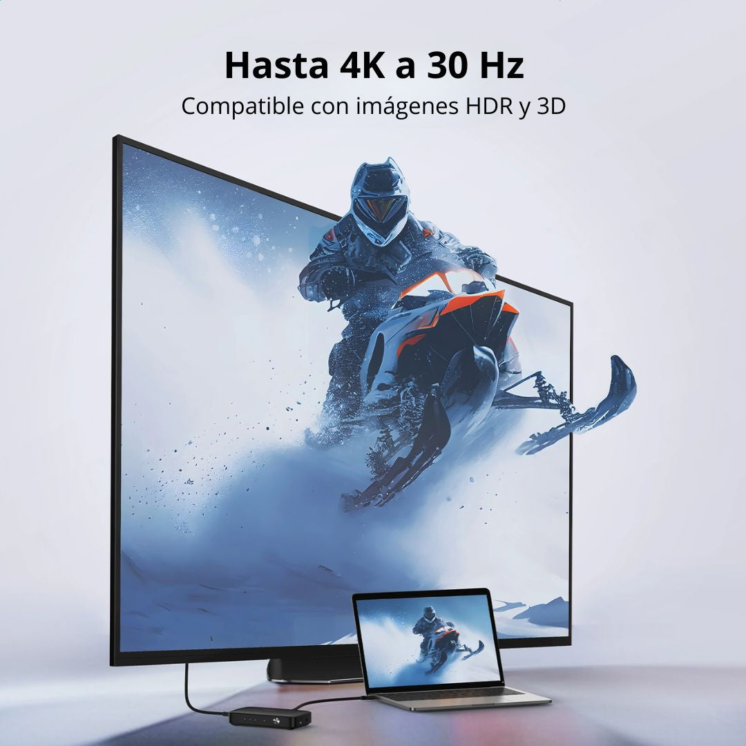 Switch HDMI UGREEN CM332 3 Entradas 1 Salida 4K 30Hz con Control Remoto