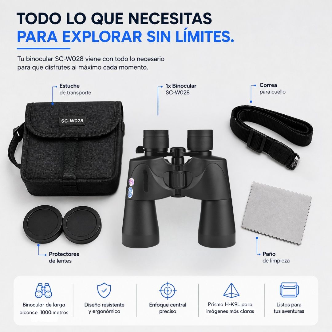 Binoculares de Largo Alcance SANCI SC-W028 10x50 para Aves y Camping