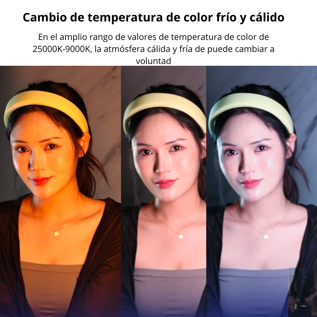 Lámpara RGB de Mano para Fotografía con 49 Modos y Control Musical