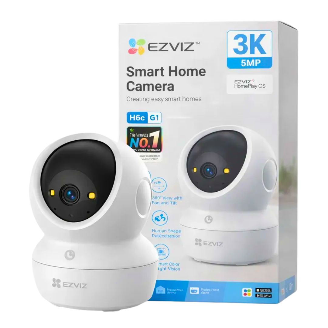 Cámara de Seguridad WiFi Interior EZVIZ H6c Pro 3K PTZ Detección Humana y Seguimiento IA