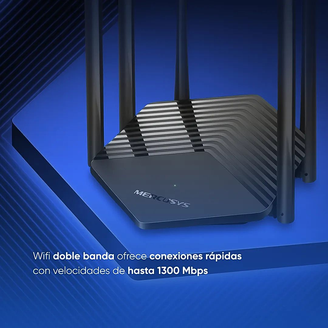 Router WiFi AC1900 Doble Banda Gigabit Mercusys MR50G 1900Mbps 6 Antenas