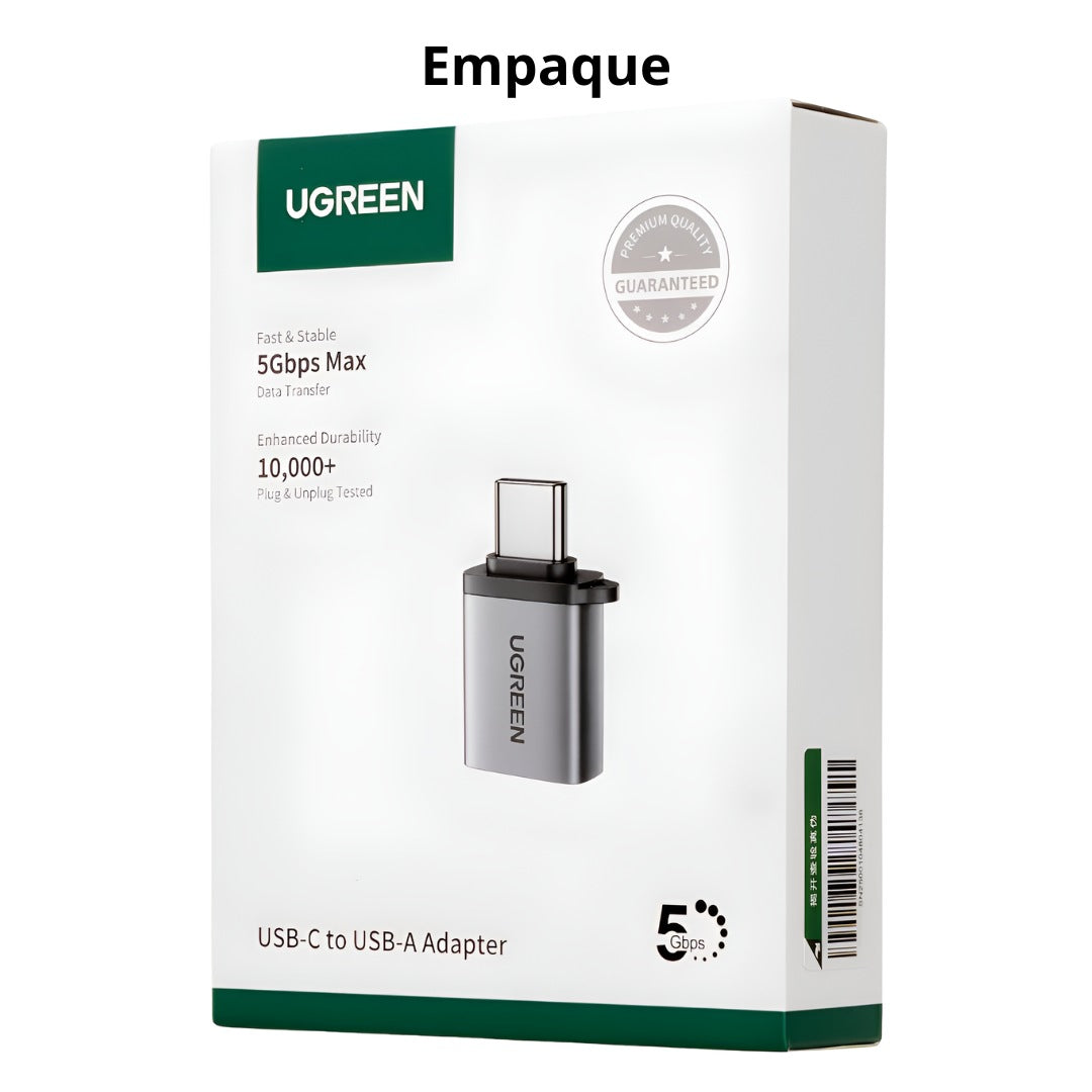 Adaptador USB-C a USB 3.0 UGREEN US270 OTG 5Gbps Gris Espacial
