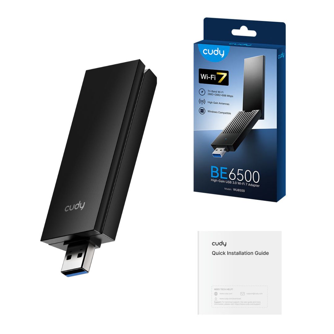 Adaptador WiFi 7 USB 3.0 Cudy WU6500 BE6500 Tri Band