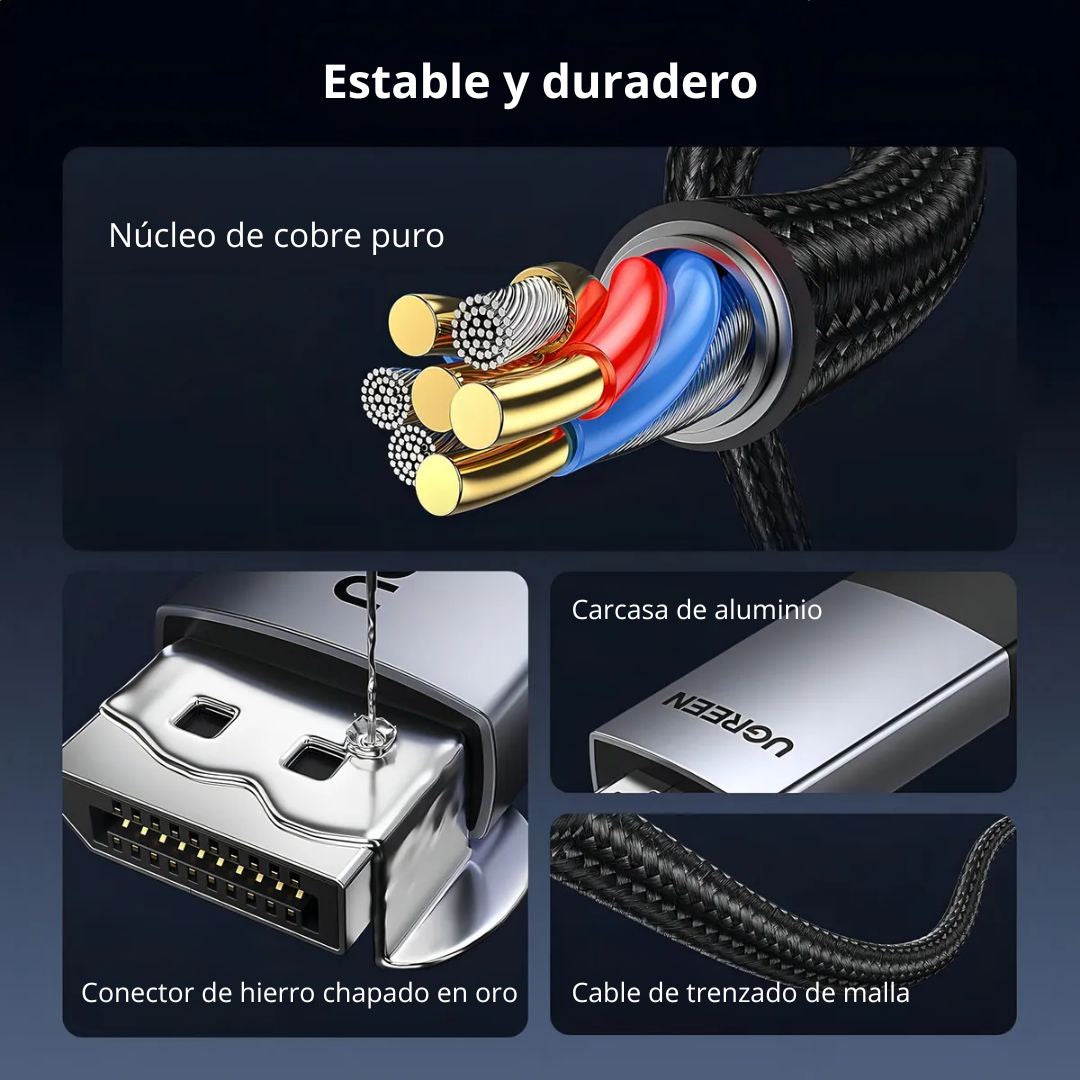 Cable DisplayPort a HDMI UGREEN DP119 3m 4K 60Hz para Monitor TV y Proyector