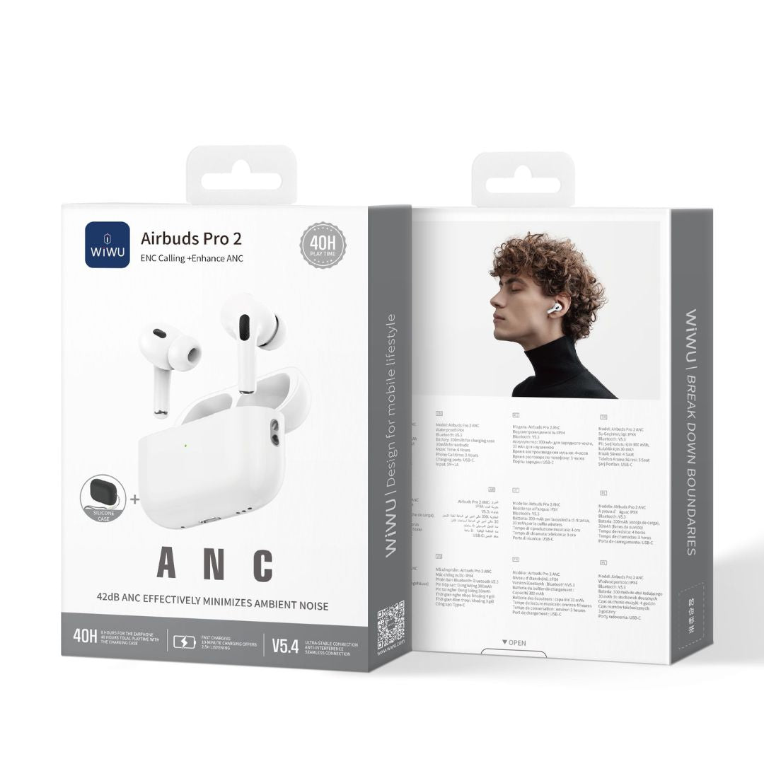 Audífonos Bluetooth WIWU Airbuds Pro 2 ANC ENC 4 Micrófonos