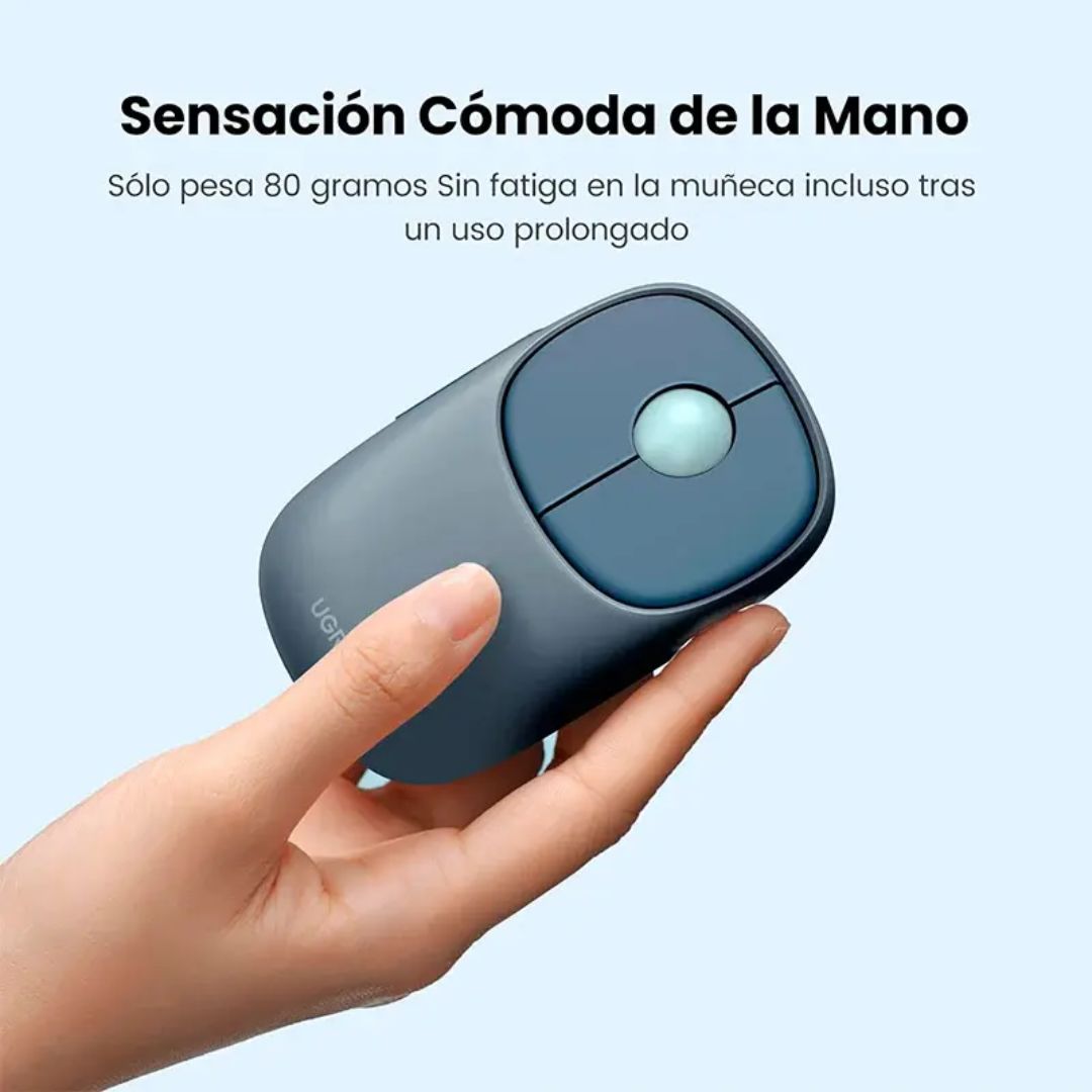 Mouse Inalámbrico UGREEN MU102 FUN+ Bluetooth 2.4G Recargable 4000 DPI Azul