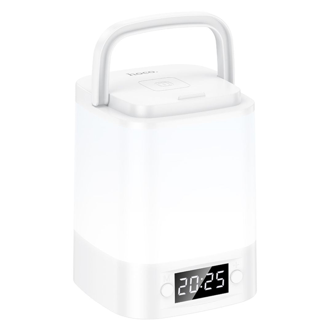 Lámpara LED Recargable Hoco HX15 con Reloj Digital 3 Tonos de Luz USB-C y Control Táctil