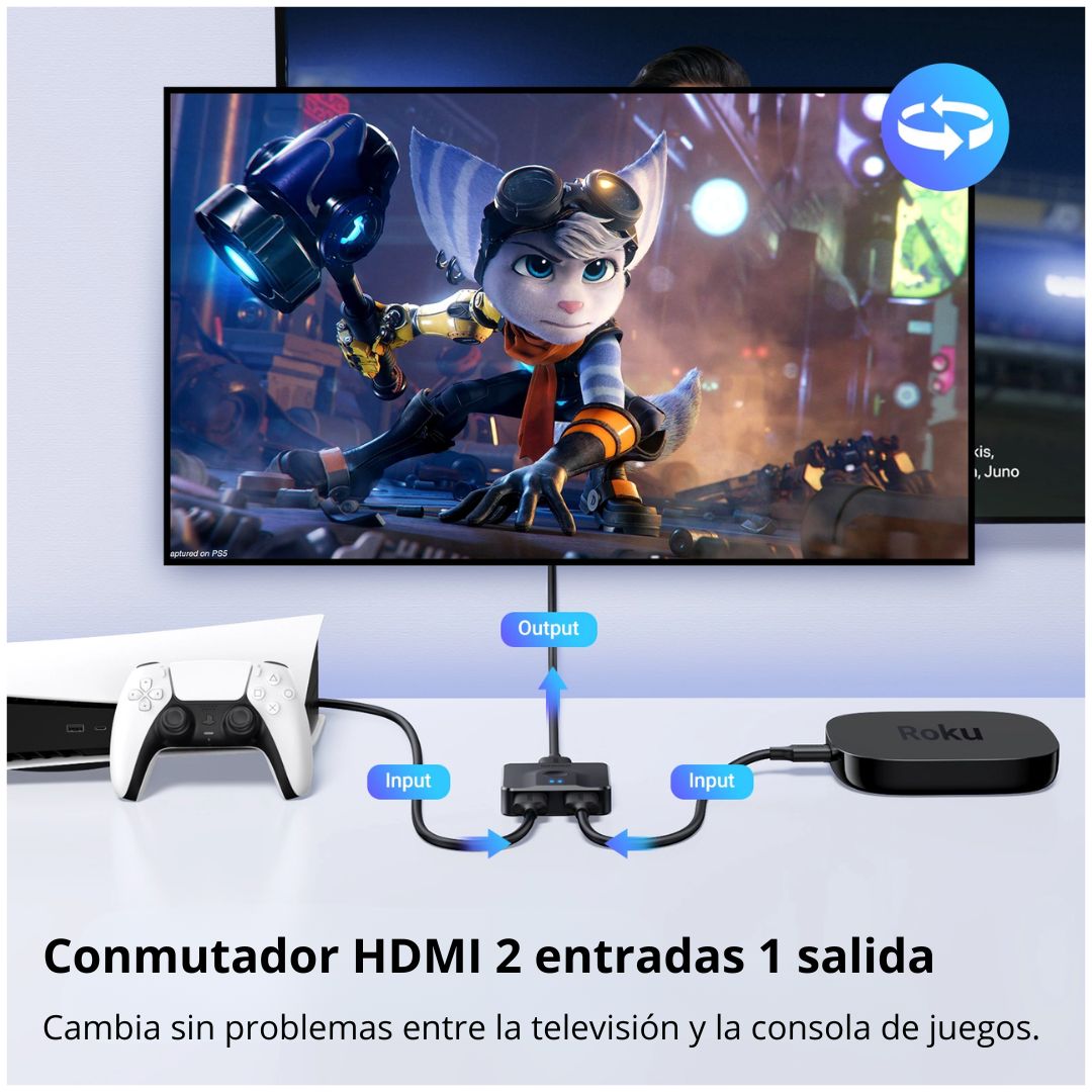 Switch HDMI Bidireccional UGREEN CM217 2x1 1x2 4K 60Hz Selector Manual