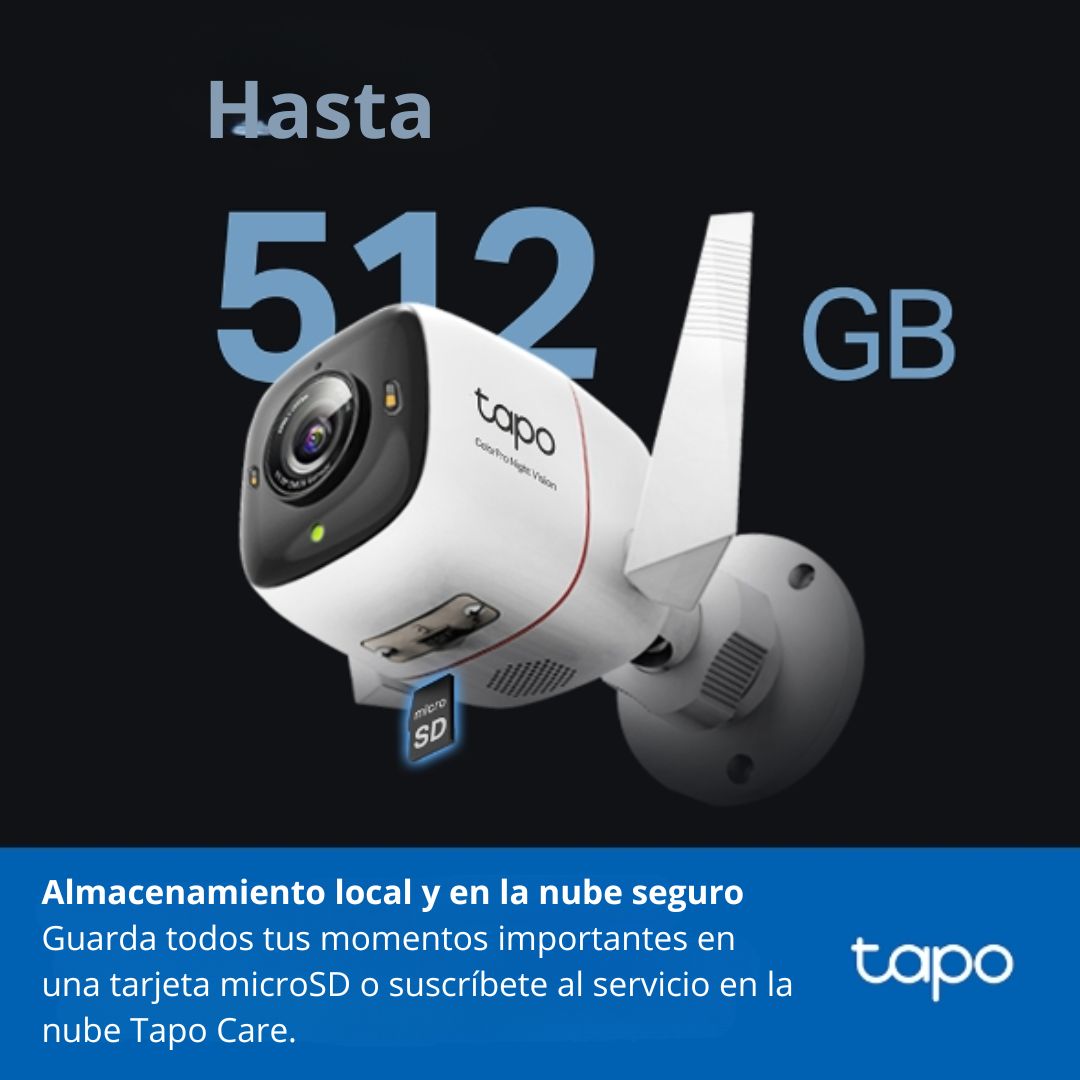 Cámara de Seguridad WiFi Exterior TP-Link Tapo C325WB 2K QHD ColorPro IA PoE