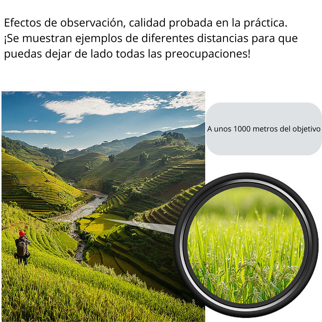 Binoculares 100×100 HD de Largo Alcance con Enfoque Ajustable y Diseño Antideslizante