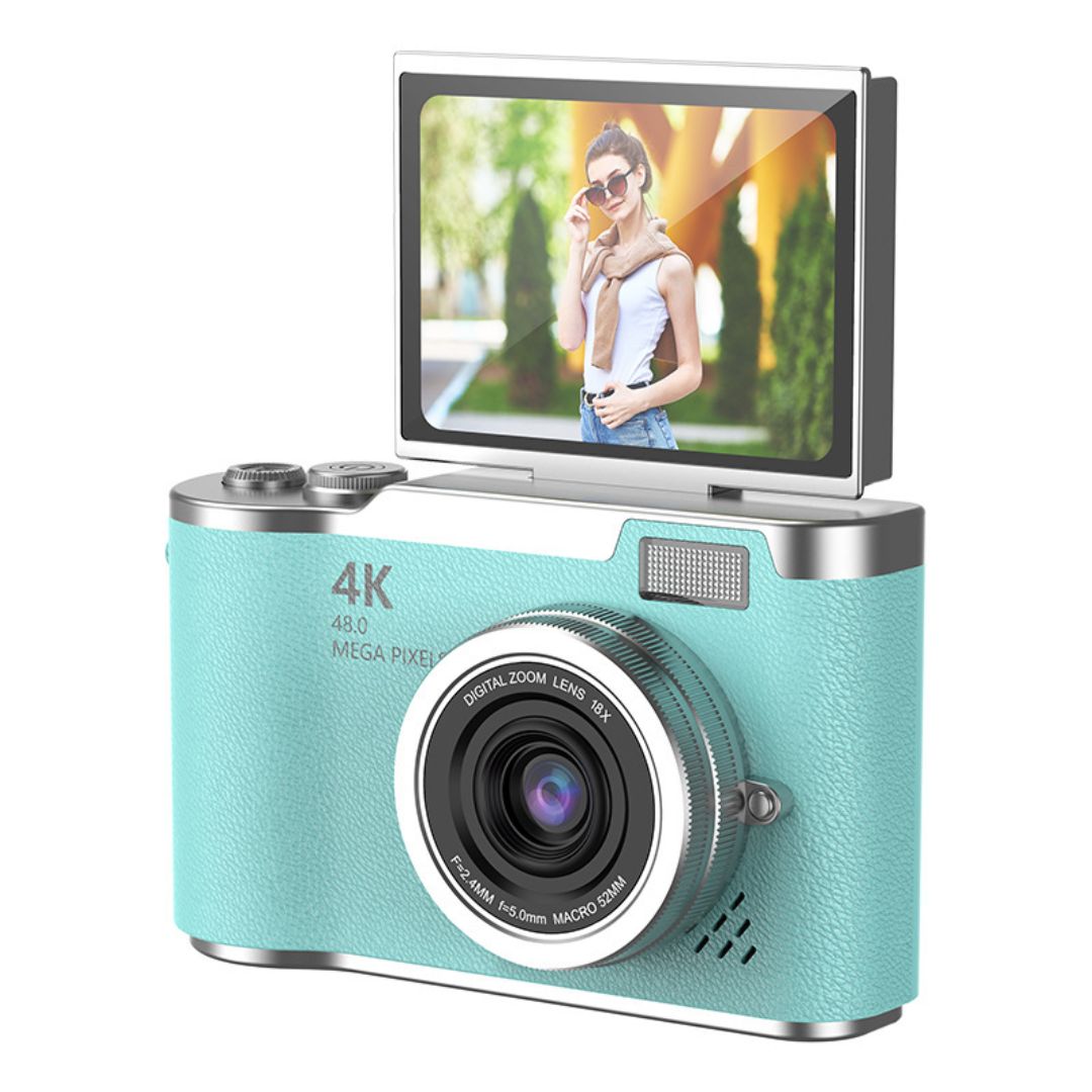Cámara Digital Full HD para Niños y Principiantes con Pantalla Abatible 2.4”, Zoom 8X, Video Full HD y Enfoque Automático