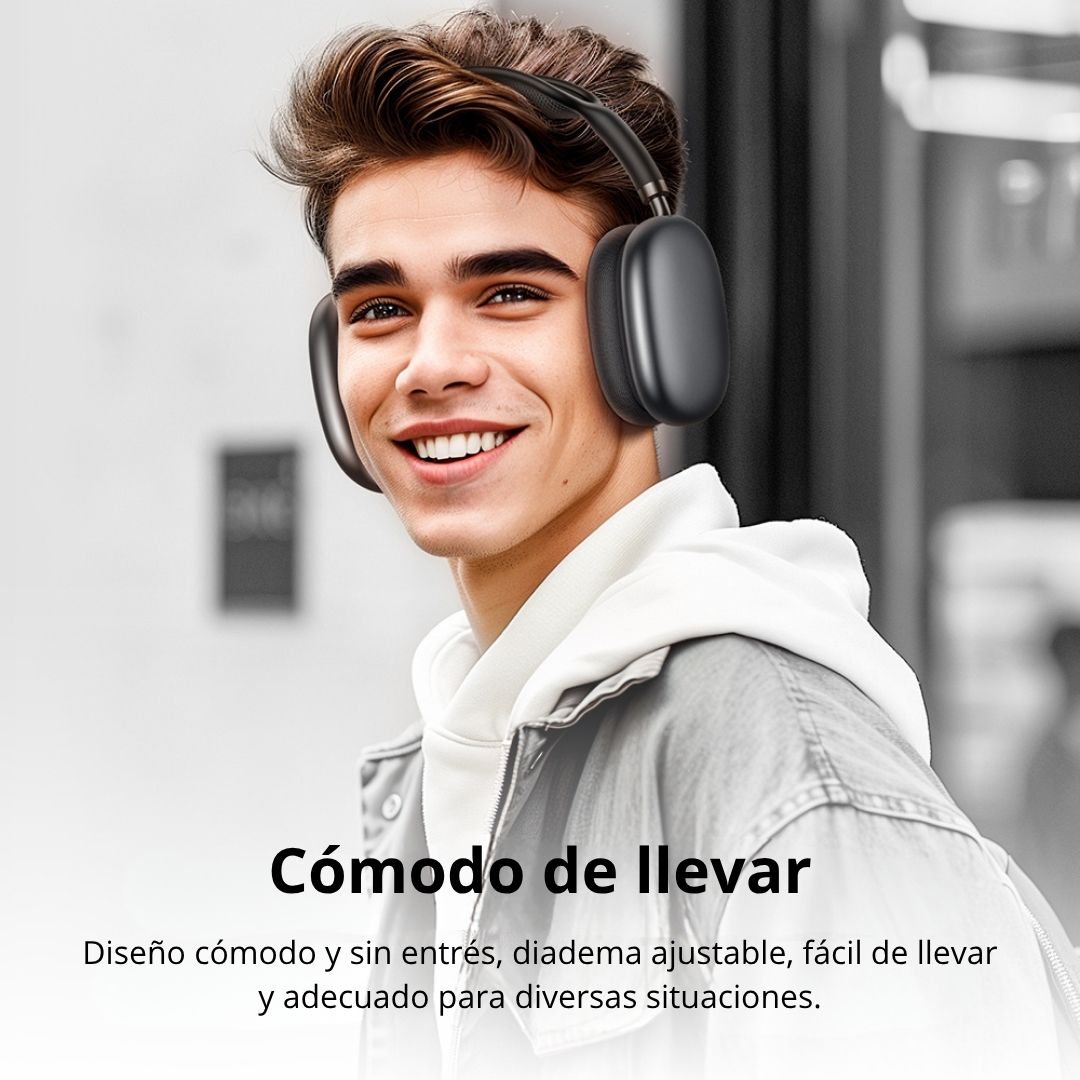 Audífonos Bluetooth 5.3 con Ranura TF y Radio FM – Controles Táctiles, Doble Conexión y Almohadillas Imantadas