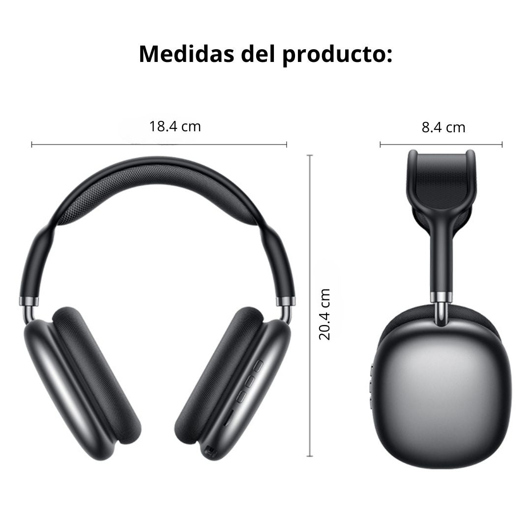 Audífonos Bluetooth 5.3 con Ranura TF y Radio FM – Controles Táctiles, Doble Conexión y Almohadillas Imantadas