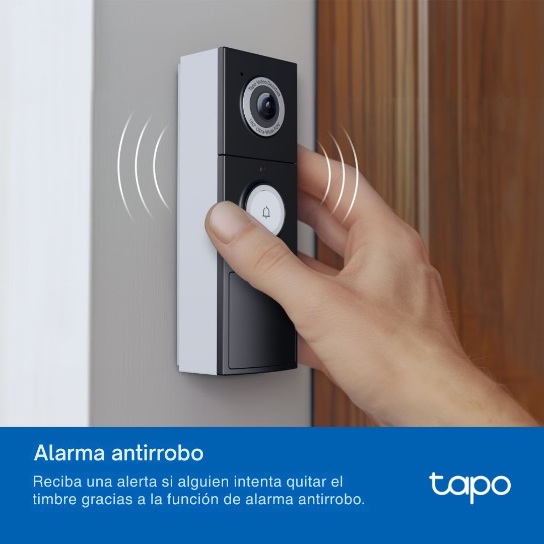 Timbre Inteligente TP-Link Tapo D235 2K 5MP con Cámara 180° y Timbre Interior