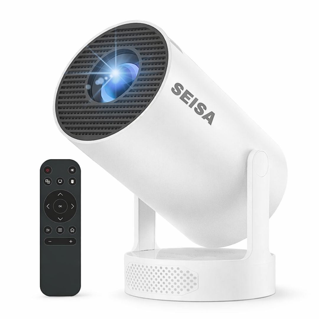 Proyector Portátil Smart Full HD 180° Android, WiFi 6, Bluetooth para Cine en Casa con Control Remoto