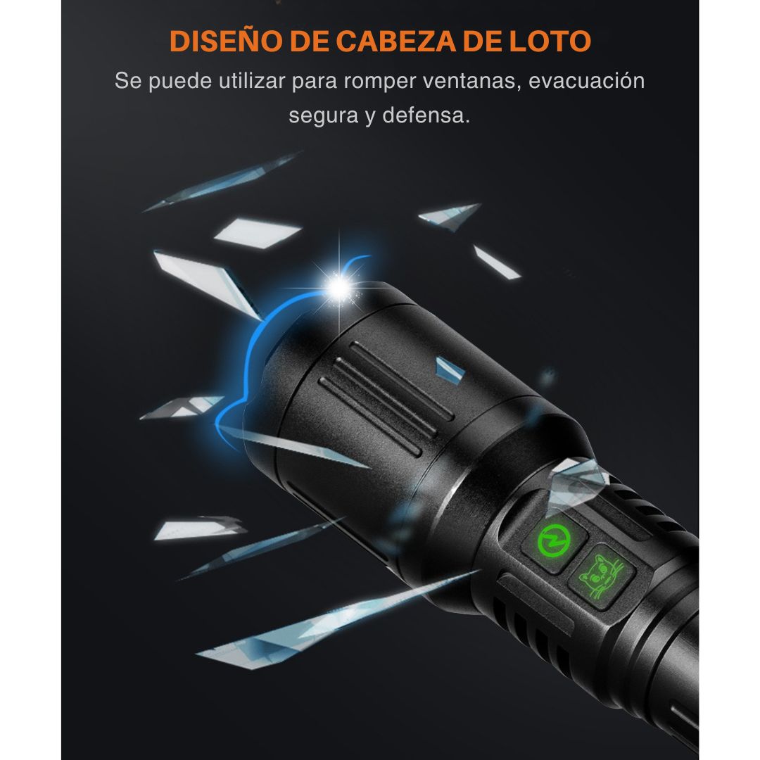 Linterna LED LIDIMI LD-L1550A 20W Zoom Láser Verde USB-C