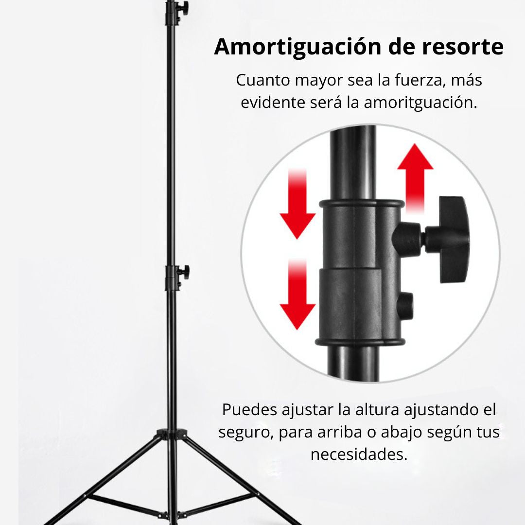 Trípode para Cámara y Celular 2.1 Metros de Aluminio Ajustable con Tornillo 1/4 para Iluminación, Fotografía y Video