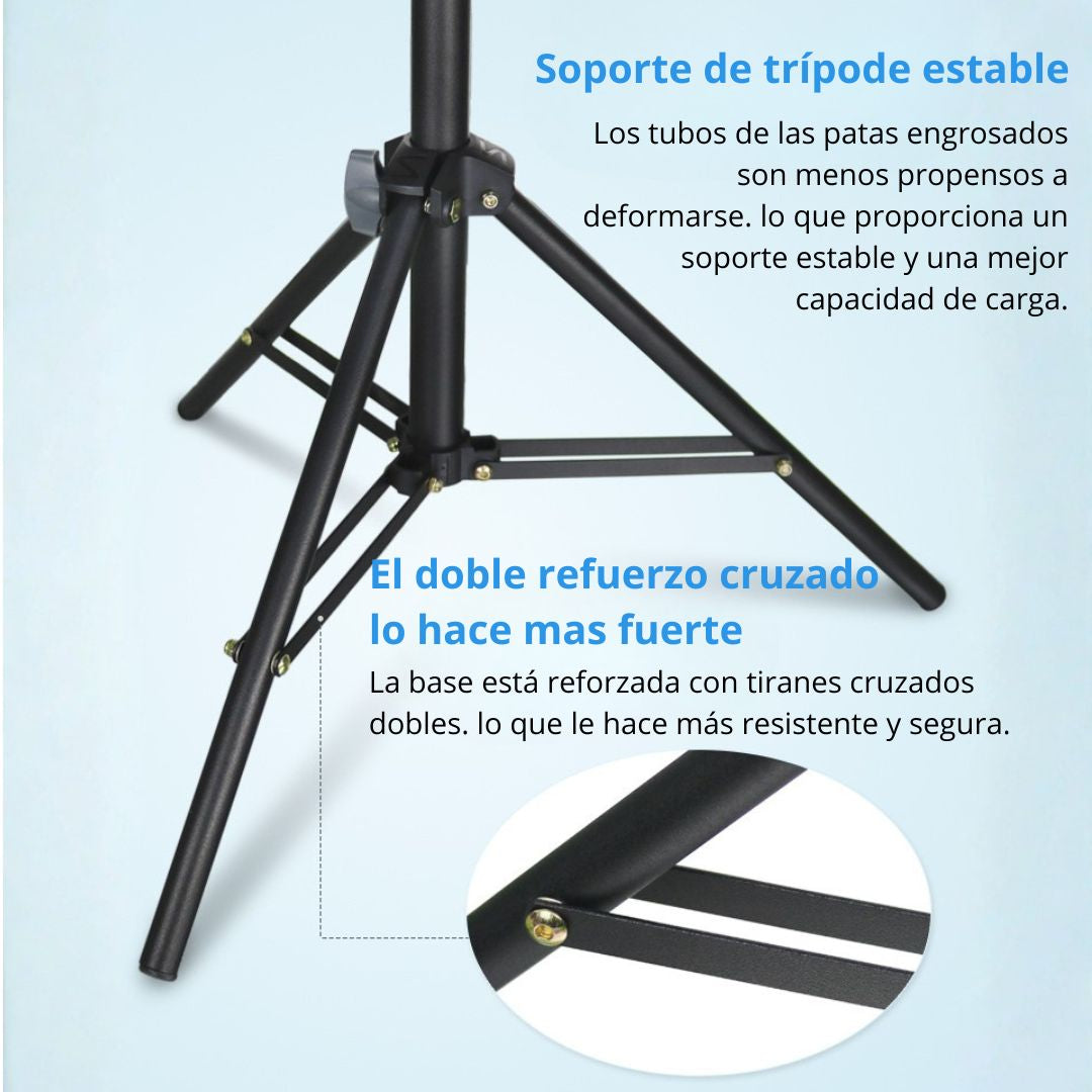 Trípode para Cámara y Celular 2.1 Metros de Aluminio Ajustable con Tornillo 1/4 para Iluminación, Fotografía y Video