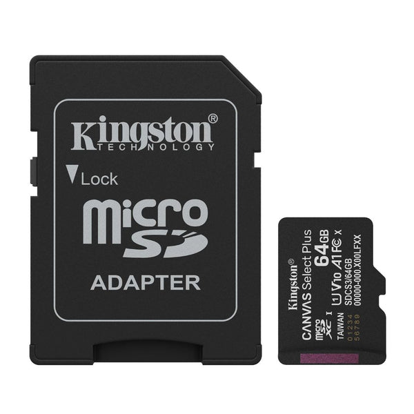 Tarjeta MicroSD 64GB Kingston Clase 10 UHS-I A1 para Celular Android y Cámaras