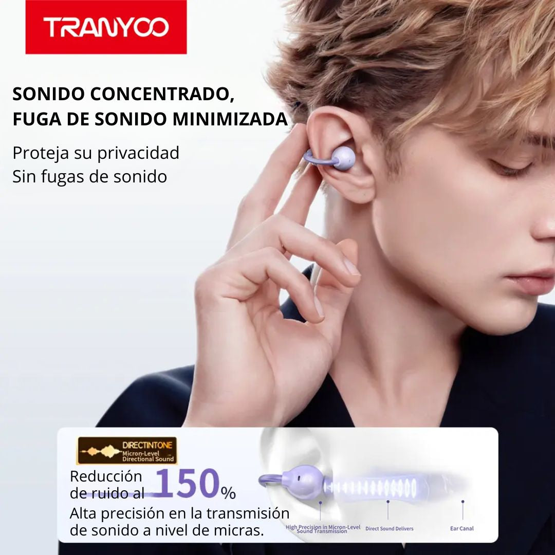 Audífonos Bluetooth Tipo Clip para Oreja Manos Libres con ENC, Sonido Espacial y Bluetooth 5.3